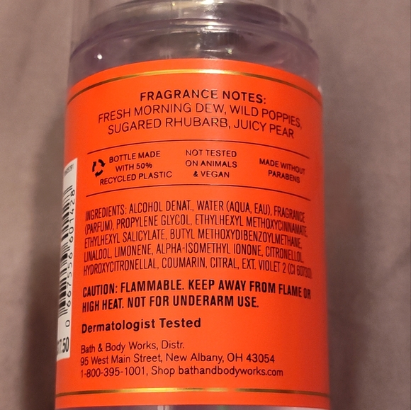 NWT!! Bath & Body Works Poppy Fragrance Mist 8oz - Picture 4 of 4